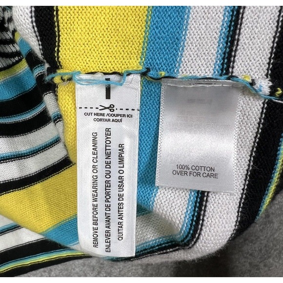 Relativity Striped Diamond Long Sleeve‎ Open Front Duster Sweater Womens Medium - Picture 3 of 16